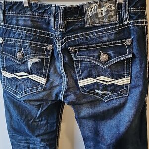Rivet De Cru Andrew 36x32 Relaxed Straight Leg Dark Wash Jeans